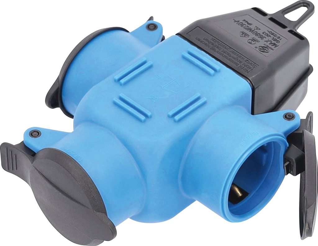 as-Schwabe 3-fach Verteilersteckdose Außen Stromverteiler Mehrfachsteckdose IP44