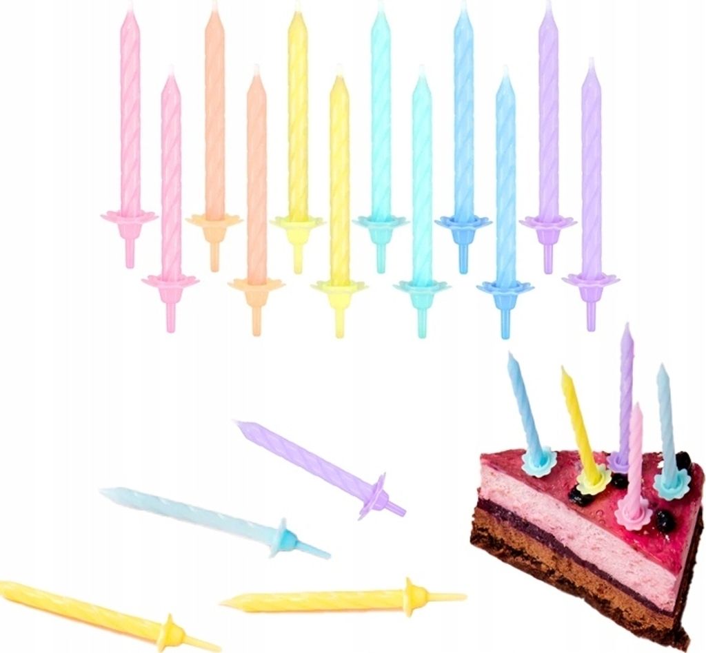 Bunte Geburtstagsparty-Kerzen Dekoration 12 Stück