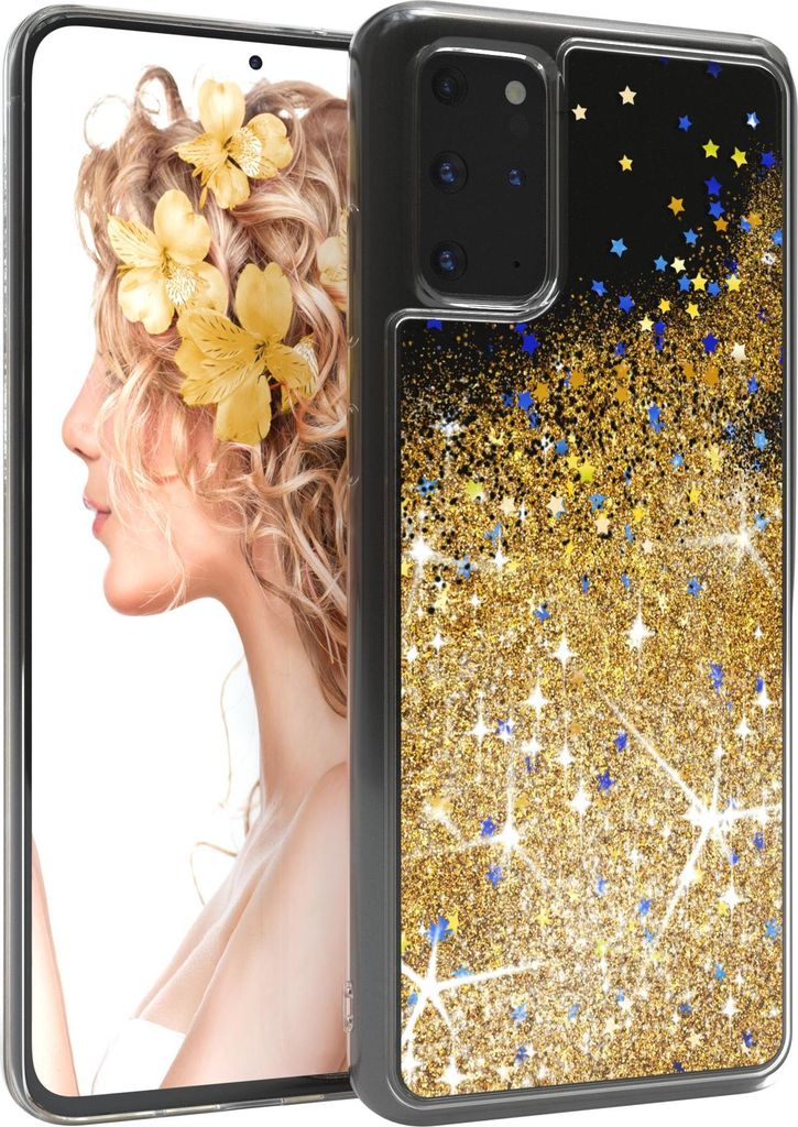 EAZY CASE - Glitzer Hülle kompatibel mit Samsung Galaxy S20 Plus / S20 Plus 5G Glitzer Schutzhülle, Soft Case, Backcover Transparent mit Motiv