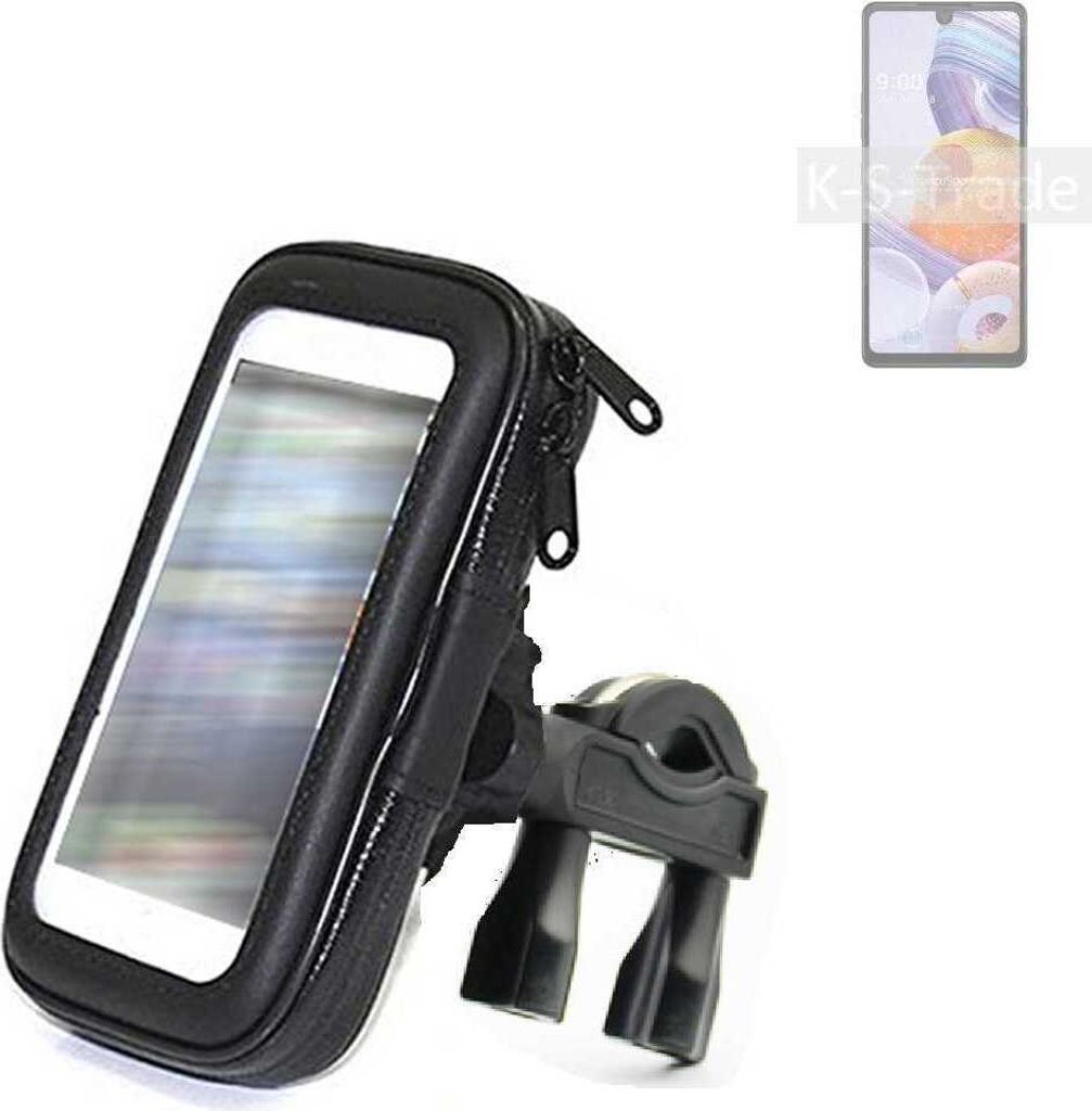 K-S-Trade Fahrrad-Halterung kompatibel mit LG Electronics Stylo 6 Handy-Halterung Halter Lenkstange Fahrradhalterung Motorrad Bike Mount