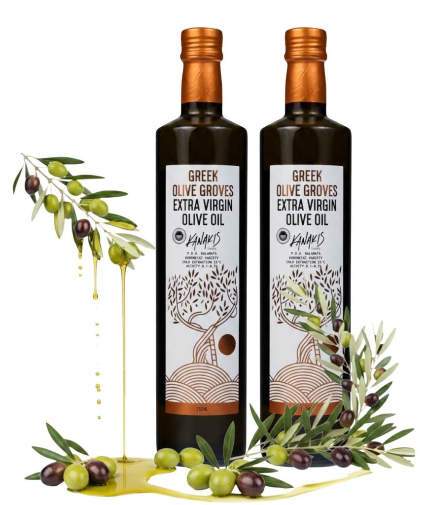 Kanakis | Olivenöl 2x750 ML - Kaltgepresst - Fruchtiger Duft - Aus Griechenland - EV Classic - Natives Olivenöl Extra - milder Geschmack - Glasfl...
