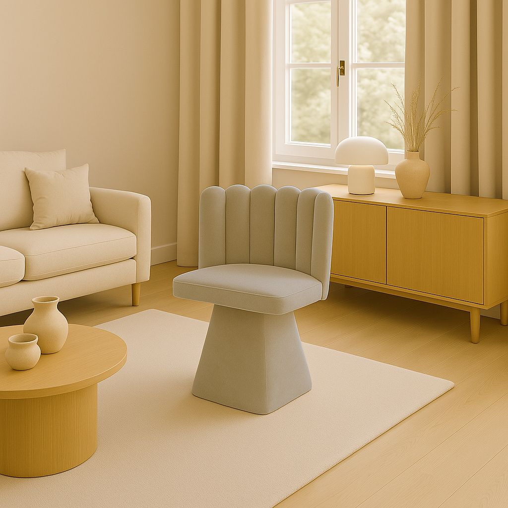 Kaiser Möbel Stuhl Savio ist ein Möbelstück mit einer einzigartigen Form, stoff Riviera Schwenken Beige