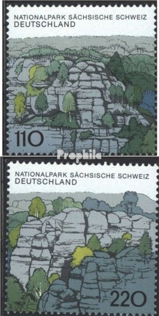 Briefmarken BRD (BR.Deutschland) 1998 Mi 1997-1998 (kompl.Ausg.) postfrisch National- u. Naturparks Bl. 44