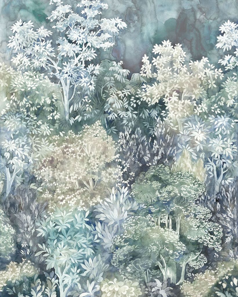 Komar Fototapete Bäume Grün und Blau - 611186 - 200 x 250 cm