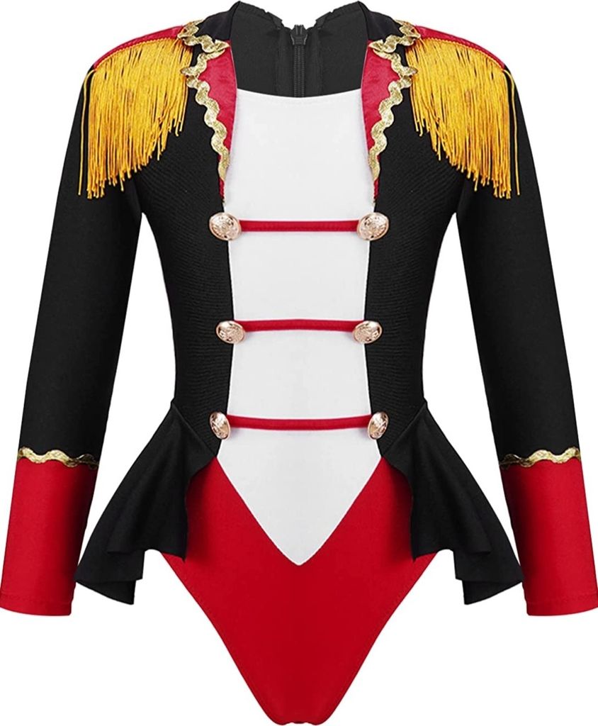 Mädchen Zirkus Ringermaster Kostüm Gr. 170-176 Cm Langarmige Bodysuit Overall Zirkusdirektor Outfit Tanz Kostüm Karneval Party