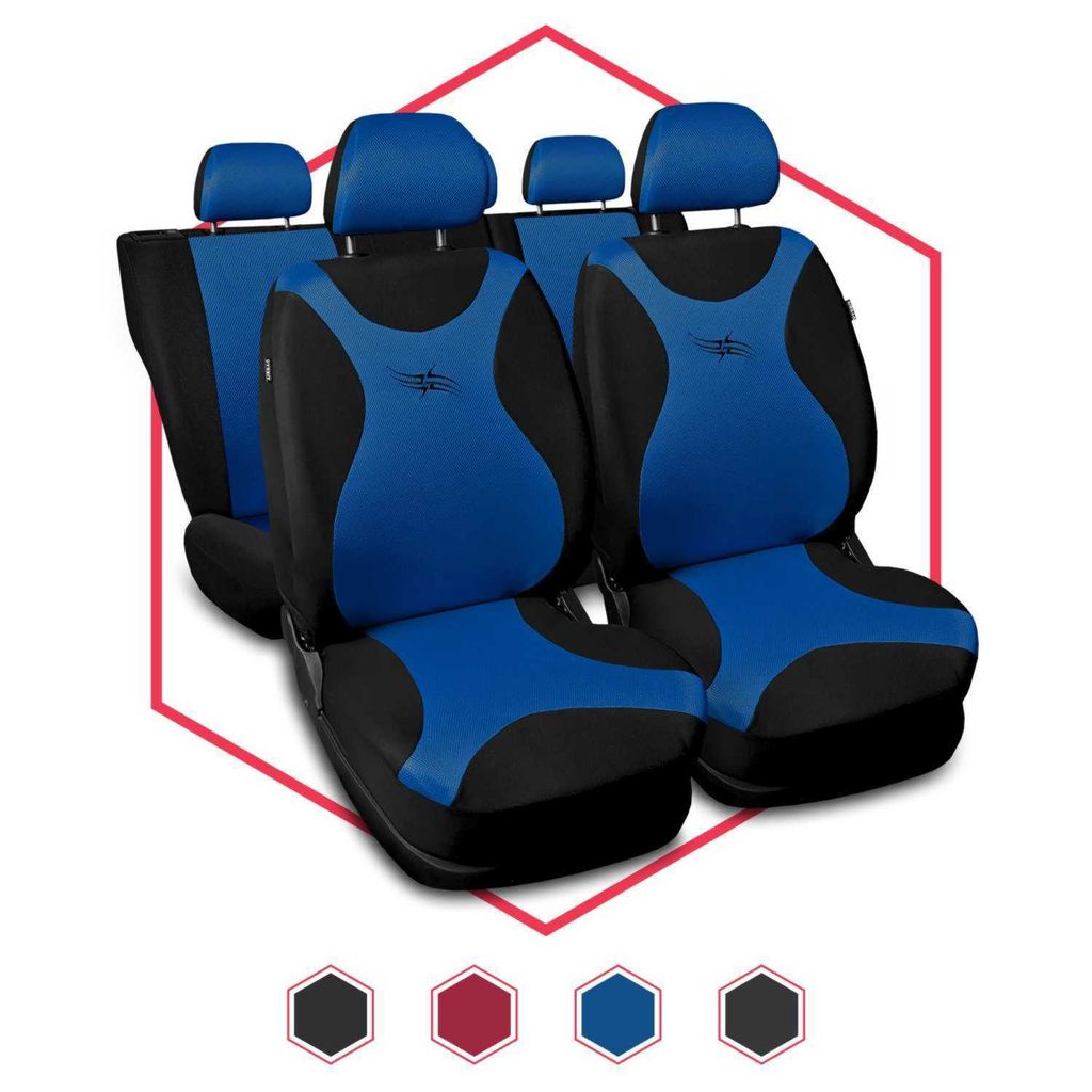 Autositzbezüge Universal Schonbezüge Sitzauflage PKW für BMW Serie 2 Blau Turbo