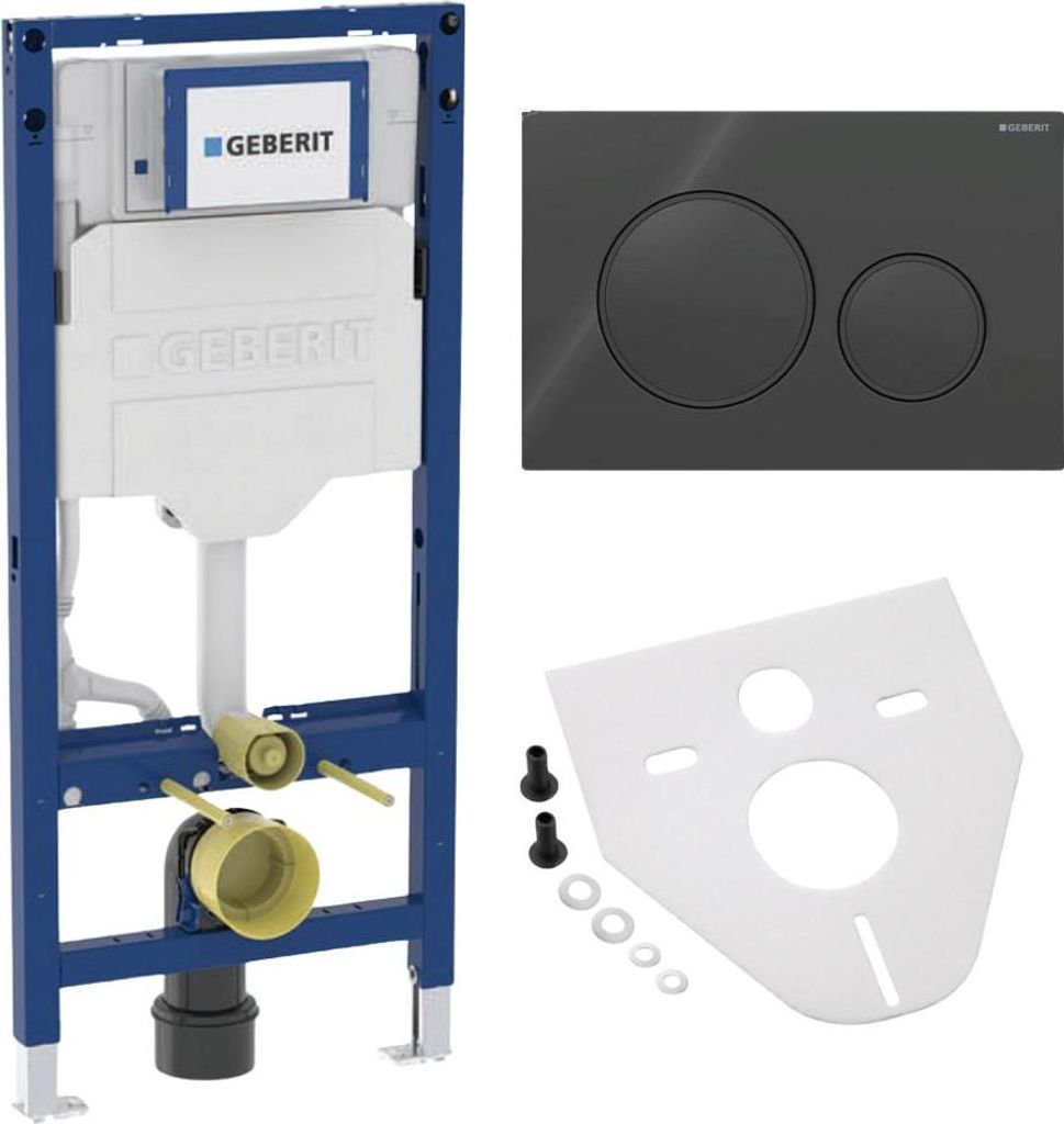 BADfabrik24 Geberit Duofix Element für Wand-WC, 112 cm, mit Sigma UP-Spülkasten 12 cm + Geberit Sigma20 Betätigungsplatte für 2-Mengenspülung ...