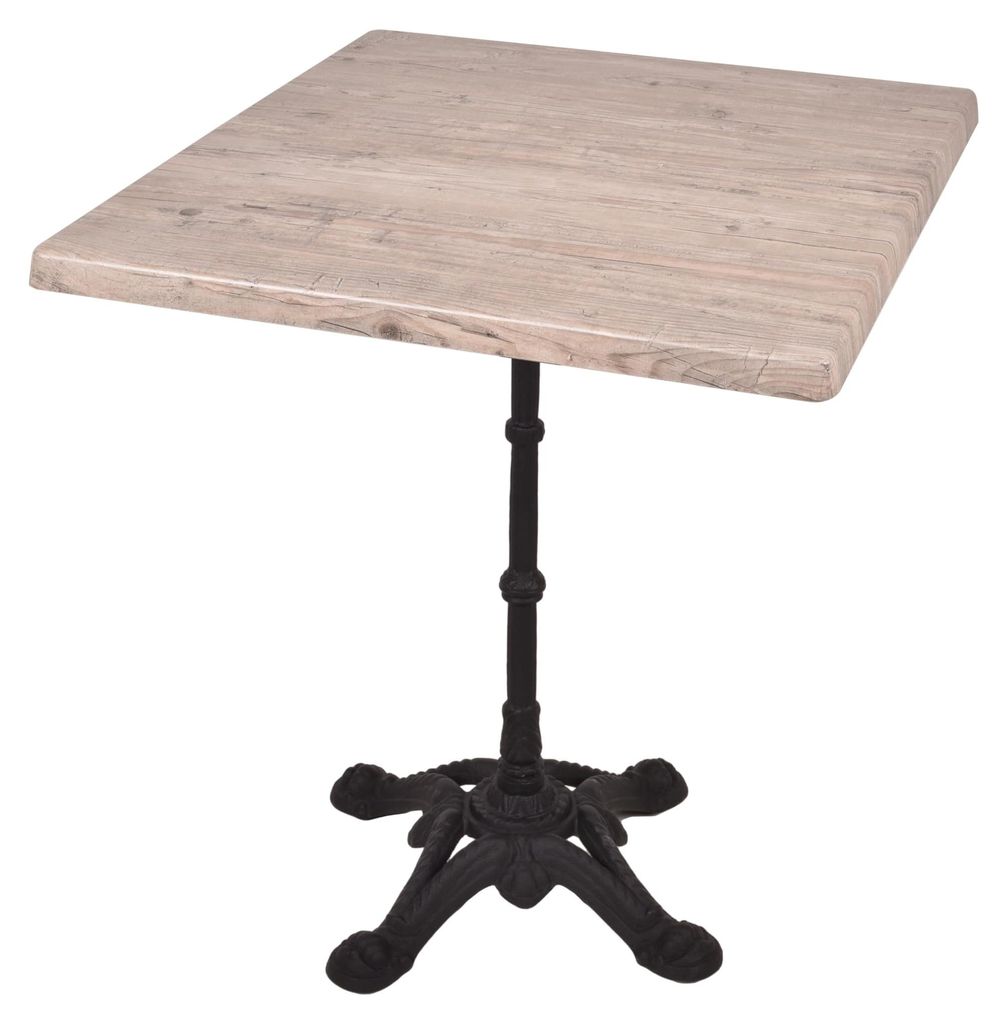 Bistrotisch KOLLIN 70x70cm Qudratisch Hellbraun Holz | Cafétisch Bartisch Gartentisch Outdoor-Esstisch