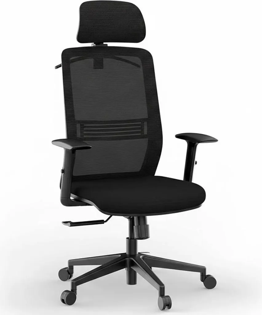 Chaise de bureau ergonomique OC17B avec appui-tête 2D réglable, noir