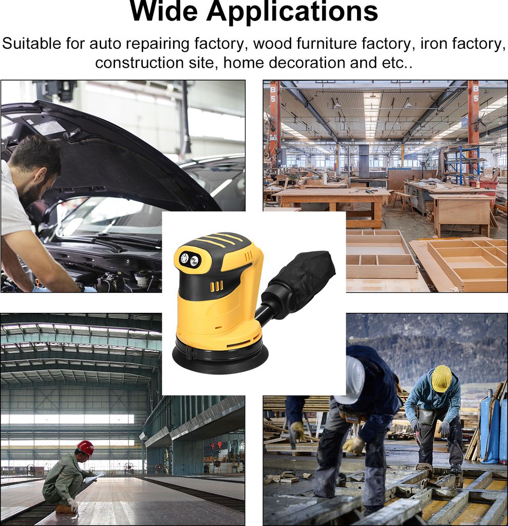 125mm Bürstenmotor Schnurloser Orbitalschleifer Holz Schleifwerkzeug Elektroauto Polierer Multifunktionale Holz Metall Polieren Schleifen Schleifm...