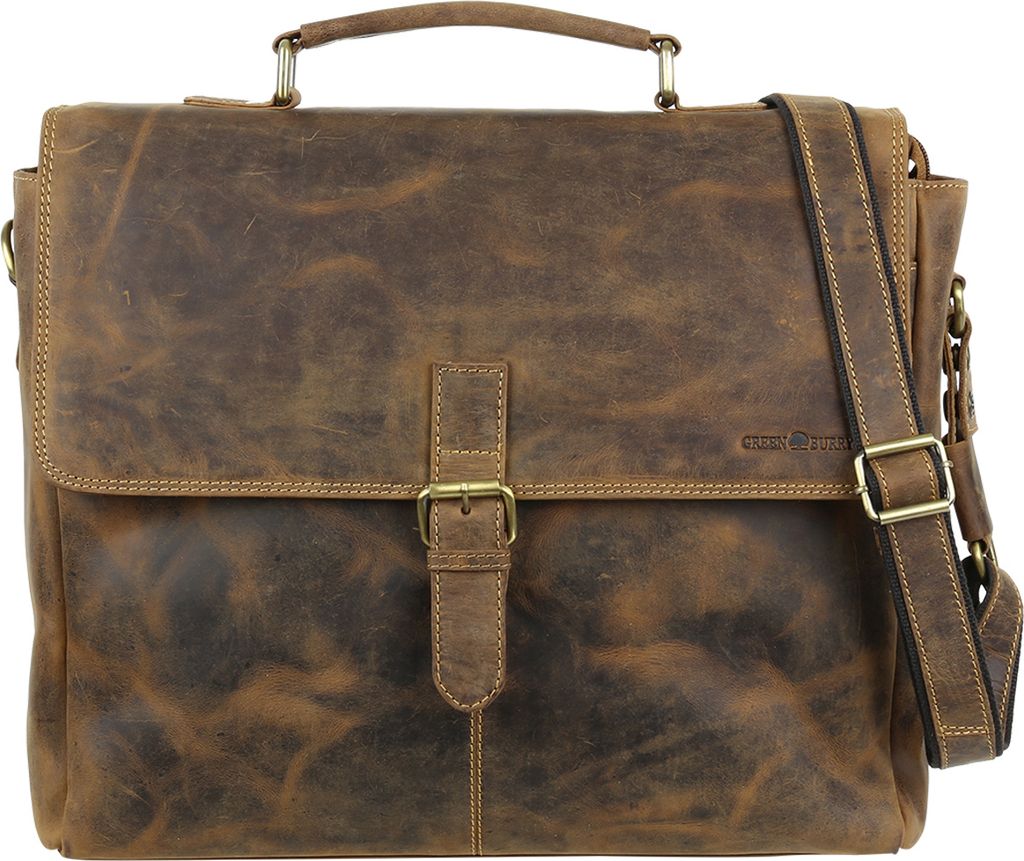 Greenburry Vintage Messenger Bag Tasche Leder 40 cm Laptopfach