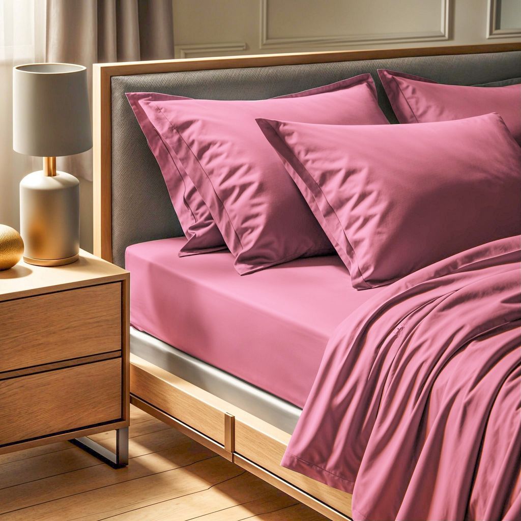 L'Essentiel Linge de Maison, Tonne Rosse - 32, Ranforce Double XL Spannbettlaken (FR) (IT) (ES) (DE), 100 % BAUMWOLLE RANFORCE, Staubige Rose, 140 ...