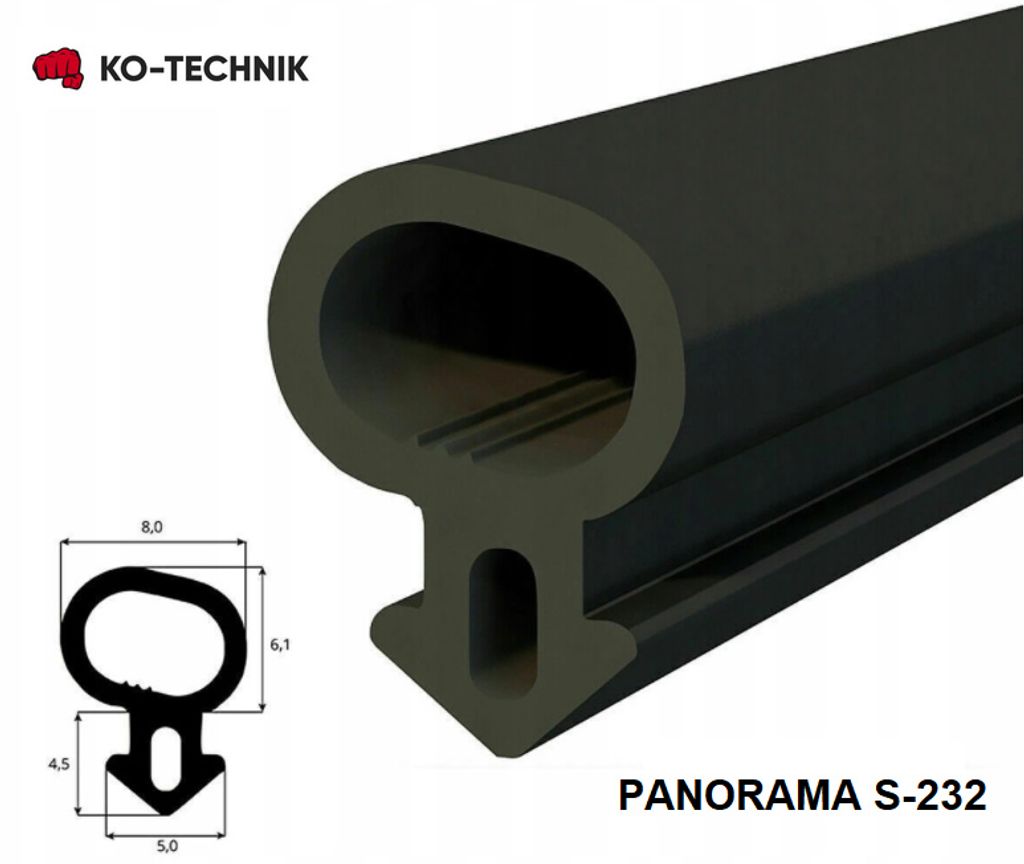 Gummidichtung Fensterdichtung PANORAMA S-232 SCHWARZ S-232