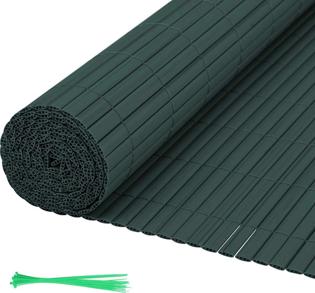 Aopunly Sichtschutzmatte PVC Sichtschutzzaun Windschutz fur Garten Balkon und Terrasse, Grün 1,8 x 3m