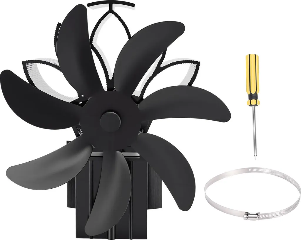 Ventola Termica per Stufe e Camini a 7 Pale - Supporto Magnetico