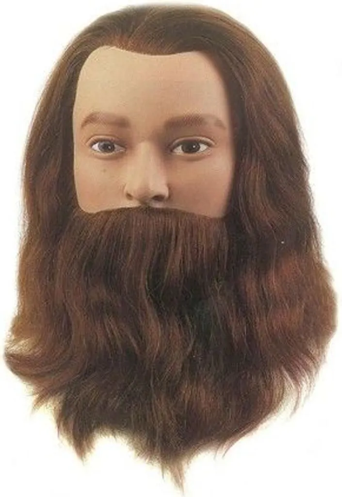 Sibel pratica testa Leif-Classic con barba e baffi marrone 20-25cm