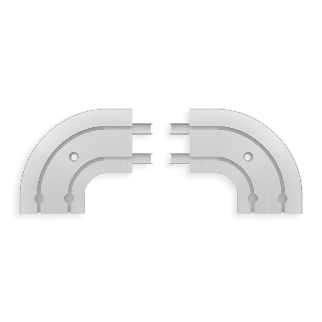 confezione da 2 curve tonde/finali per binari per tende a 2 Immagine del prodotto 