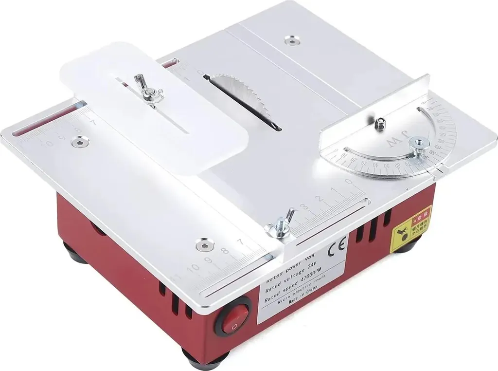 Mini Sega da Tavolo 96W Precisione Modellismo e Fai-da-Te - Rosso