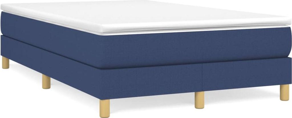 vidaXL Boxspringbett mit Matratze Blau 120x190 cm Stoff
