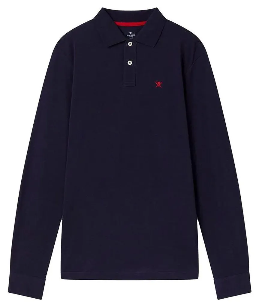 Polo Hackett Homme Bleu : Élégance et Confort Slim Fit Manches Longues M
