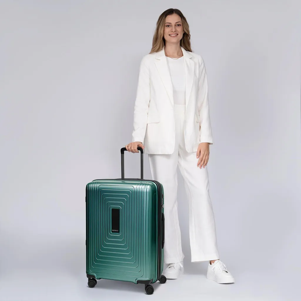 Valise trolley REDOLZ 66cm en polycarbonate vert métallisé durable