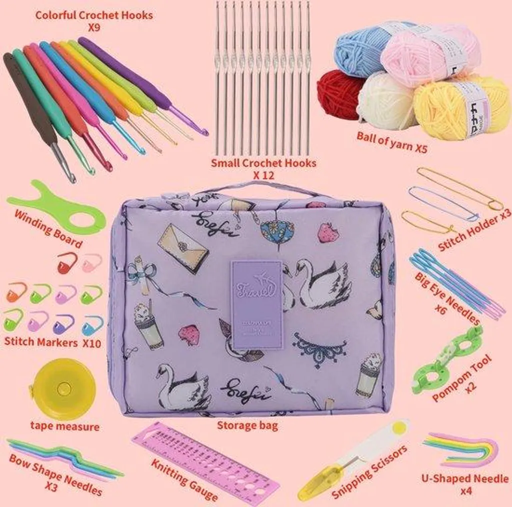Kit Crochet 59 pièces : Finissez vos douleurs aux mains en crochetant