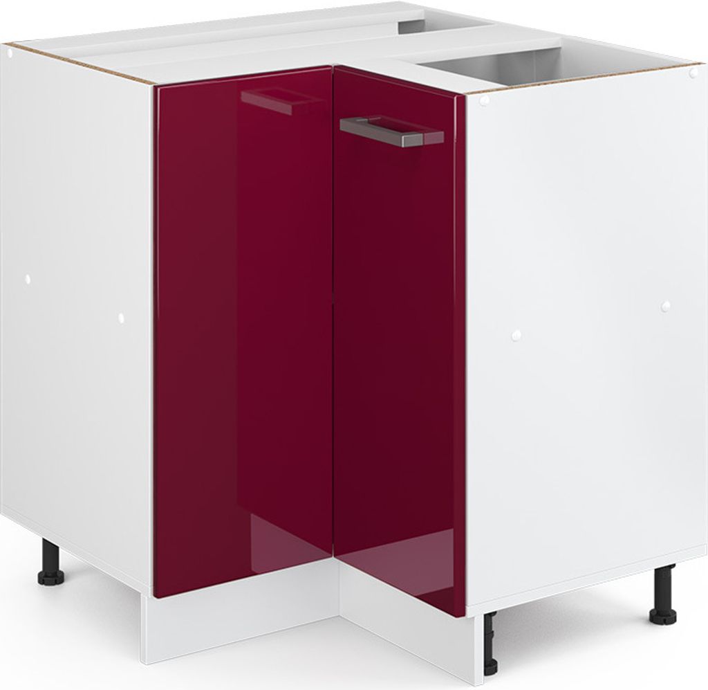 Eckunterschrank Vicco R-Line Rot Hochglanz 75.6 cm ohne Produktbild 