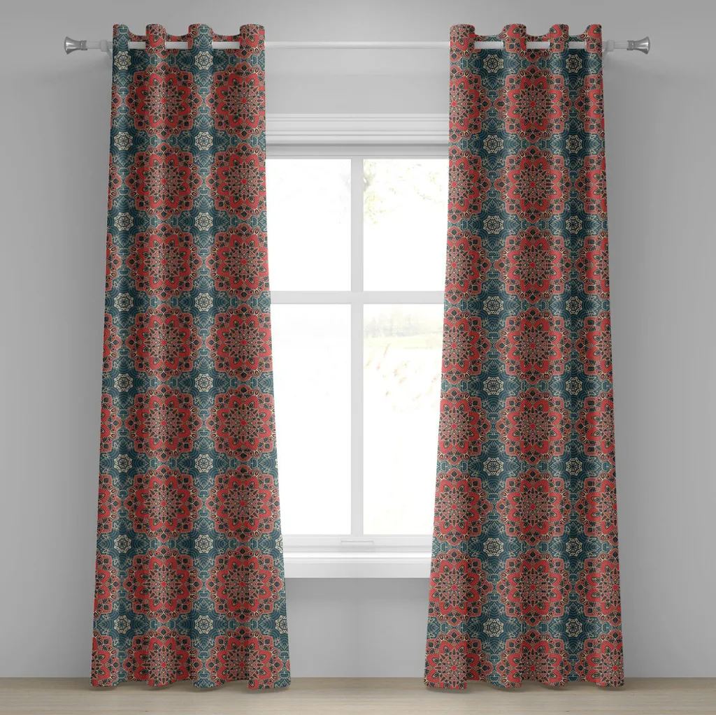 Paire de rideaux décoratifs motifs orientaux Mandala 280x245 cm chic