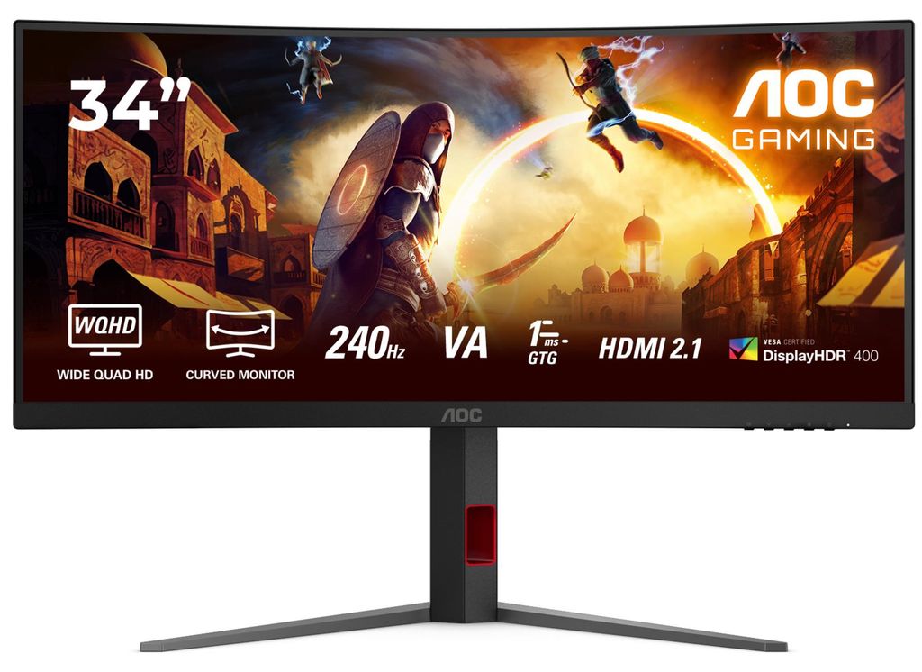AOC CU34G4Z, Gaming-Monitor, (WQHD, Fast-VA, Curved, Produktbild 