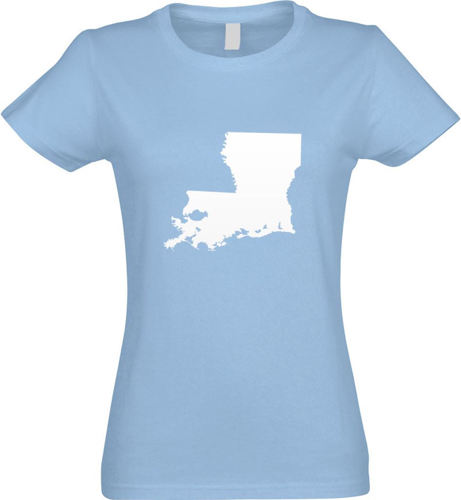 Kiwistar - T-Shirt tailliert - Damen - himmelblau - USA - Lousiana Baton Rouge - mit Motiv Bedruckt - Funshirt Design - Sport - Freizeit - Damen - XXL