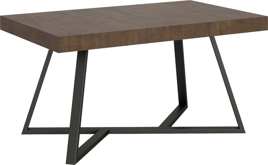 ITYHOME - Ausziehtisch 160/420X90 cm Booster Nussbaum Tischbeine Anthrazit