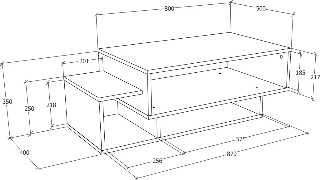 Table Basse de Salon Rectangulaire Bois Brun Sofatic Runila 88x50 cm - 4