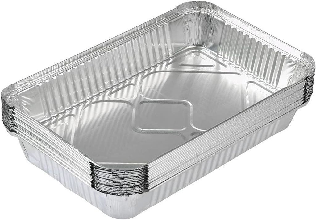 25er-Pack Aluminium-Auffangschalen – Aluminiumschalen 32 x 21,5 cm, Grillschalen 2250 ml – rechteckige Lebensmittelbehälter – hitzebeständi...