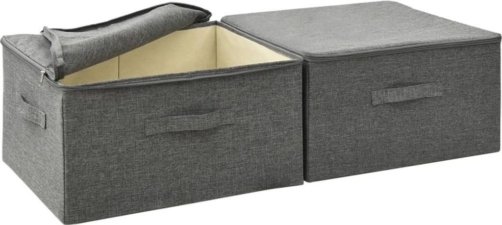 vidaXL Úložné boxy 2 ks látka 43x34x23 cm antracit Obrázok produktu 7