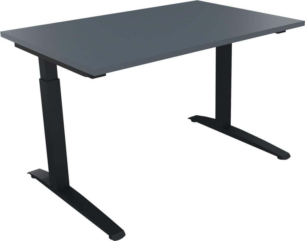 Schreibtisch Kufe Einzels. Quadrat B1200xT800xH650-850 an/Lavagrau