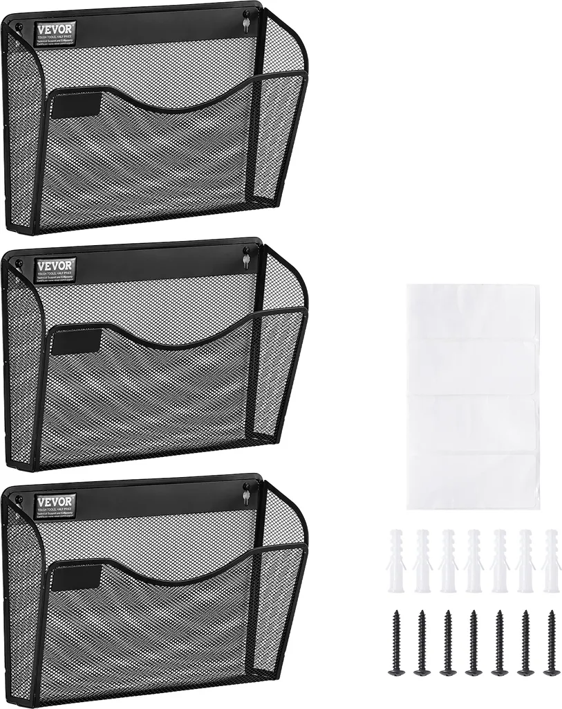 Organisateur de Bureau Mural pour Dossiers et Papier - Lot de 3 VEVOR