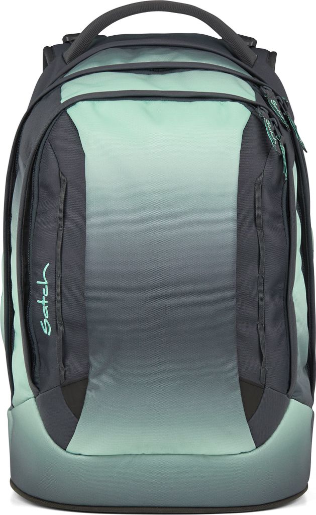 A satch backpack with a gradient color scheme.