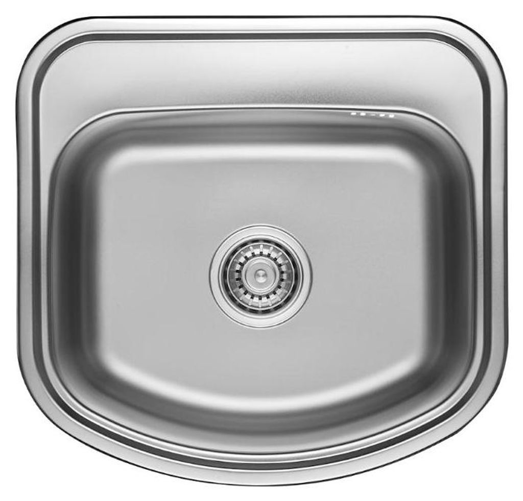 Ausmann Basic rvs opbouw spoelbak 49x47 cm met kraangatbank inclusief sifon 1208956997