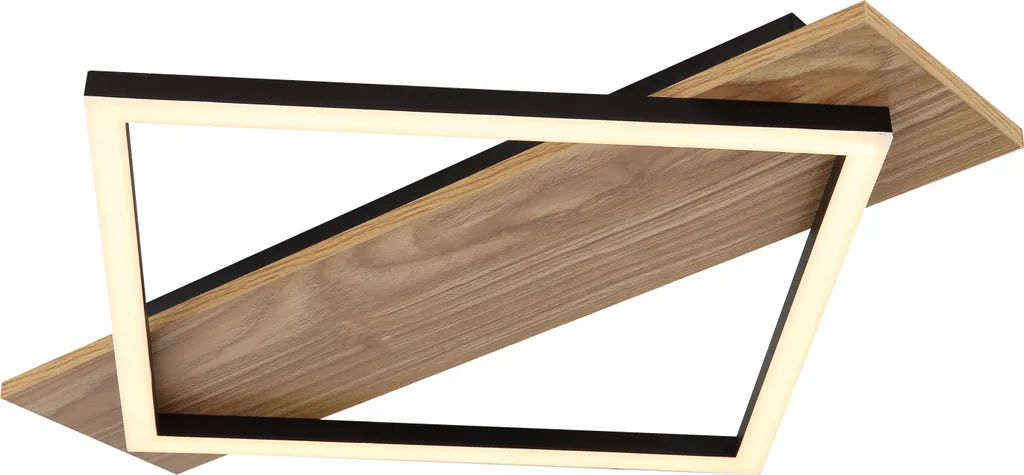 Plafonnier LED pour Cuisine et Bureau - Design Bois Noir Longueur 52 cm