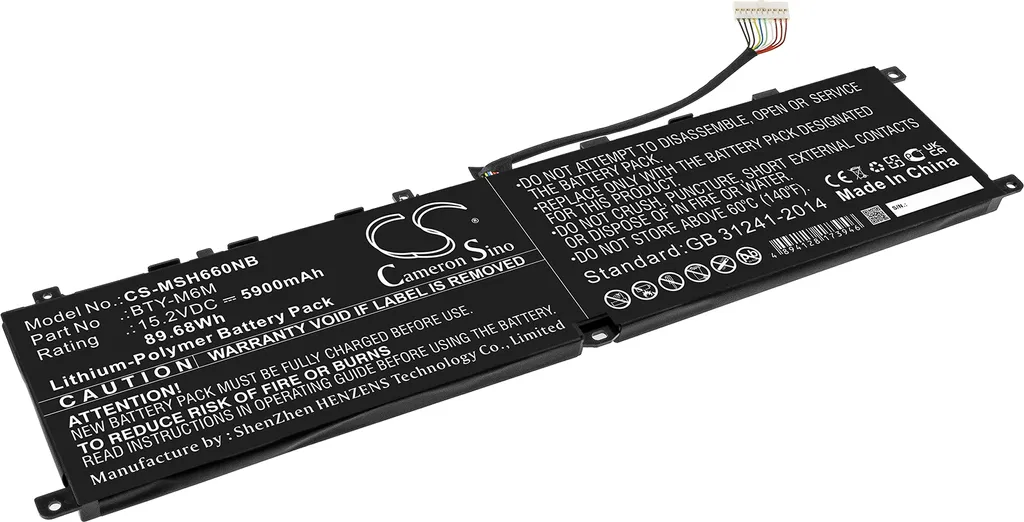 Batterie de Secours MSI Creator 15 A10SDT A10SE pour Travail Nomade