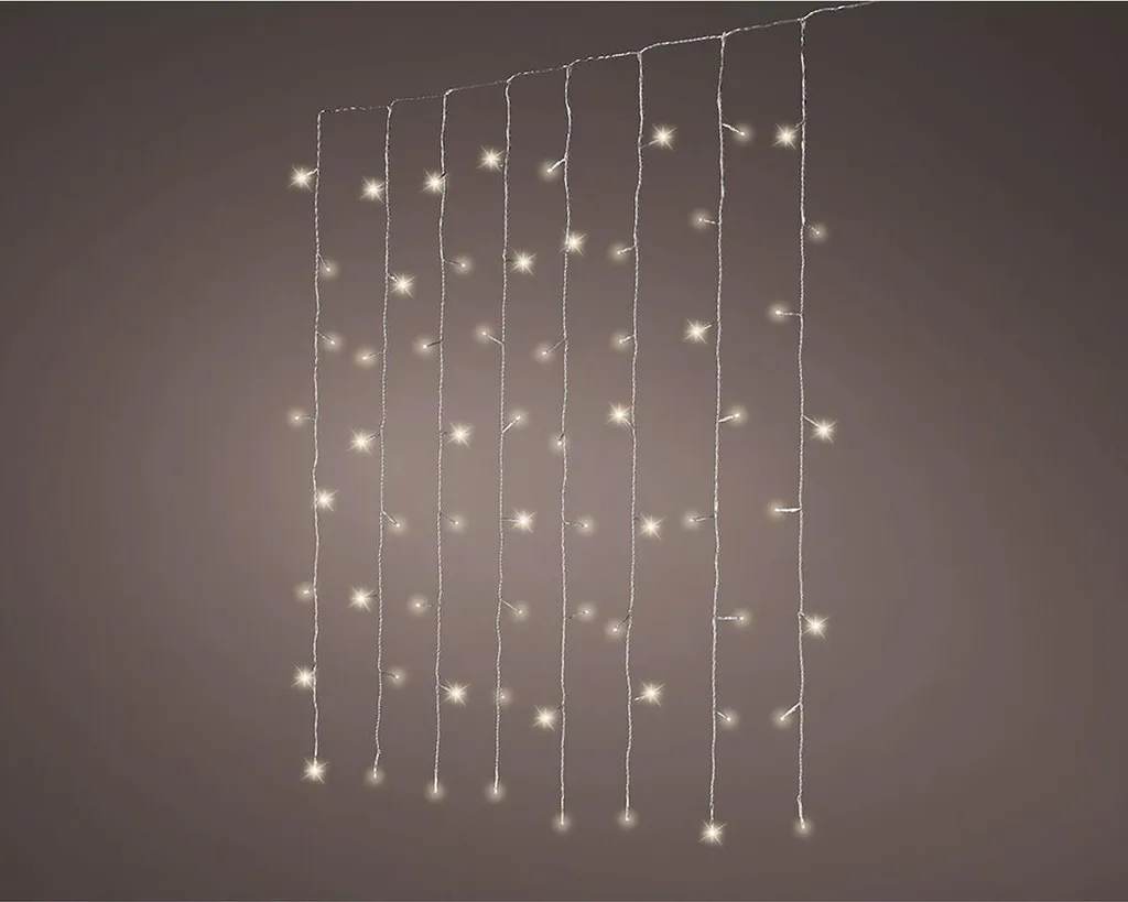Rideaux Lumineux Connectables 200 LED Blanc Chaud 1,5 x 2m Extérieur
