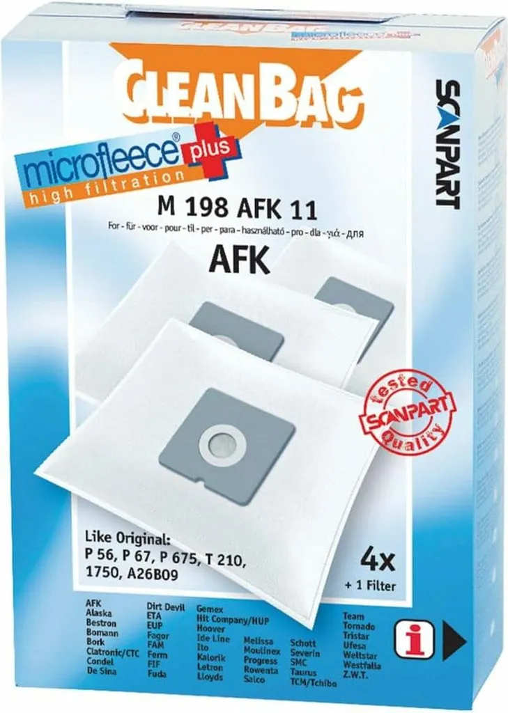 Sacs Aspirateur Synthétiques Scanpart M 198 compatibles AFK BORK 4UD