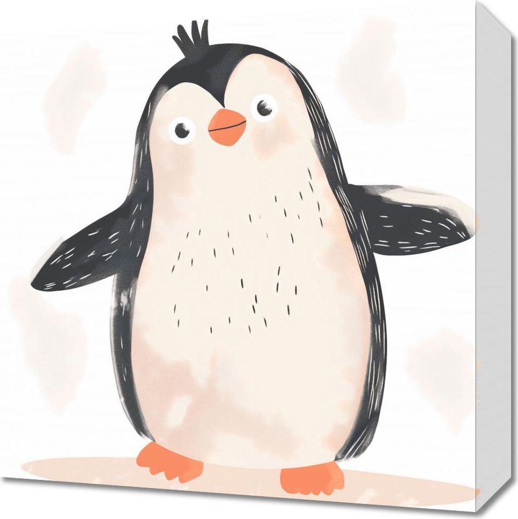 Bild 40x40cm Freude des kleinen Pinguins