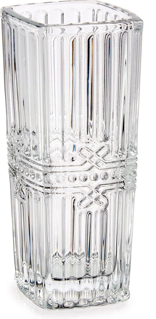 Viereckige Vase mit Kristalldesign, 15 cm