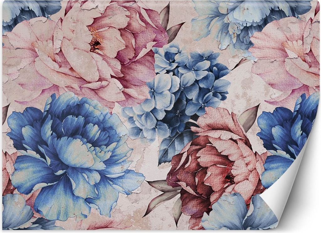 Vlies fototapete Pfingstrosen 3D Pastell Aquarell 350x245 cm Feeby Bunt inkl. Kleber einfache Montage