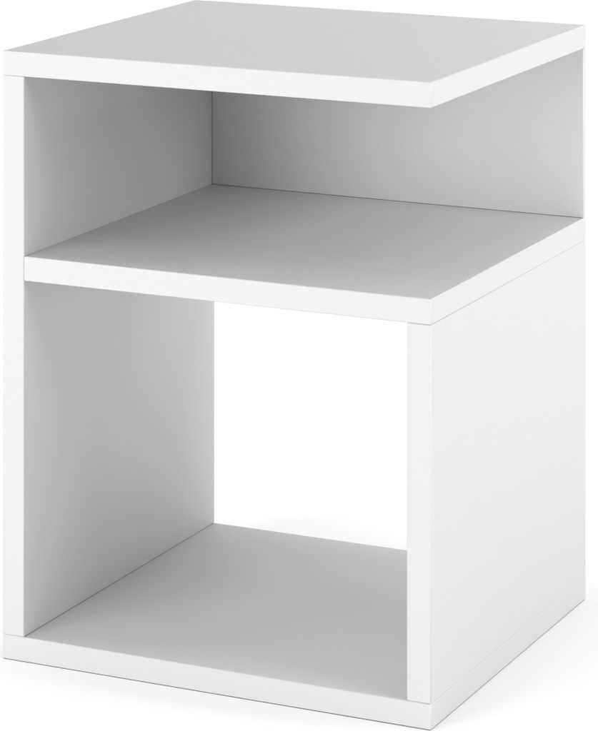 MRBLS_HOME Nachttisch Weiß - Nachtschrank - Nachtkommode - Modern Möbel ohne Schubladen für Ihr Schlafzimmer - Klein Kommode 41cmx32cmx30