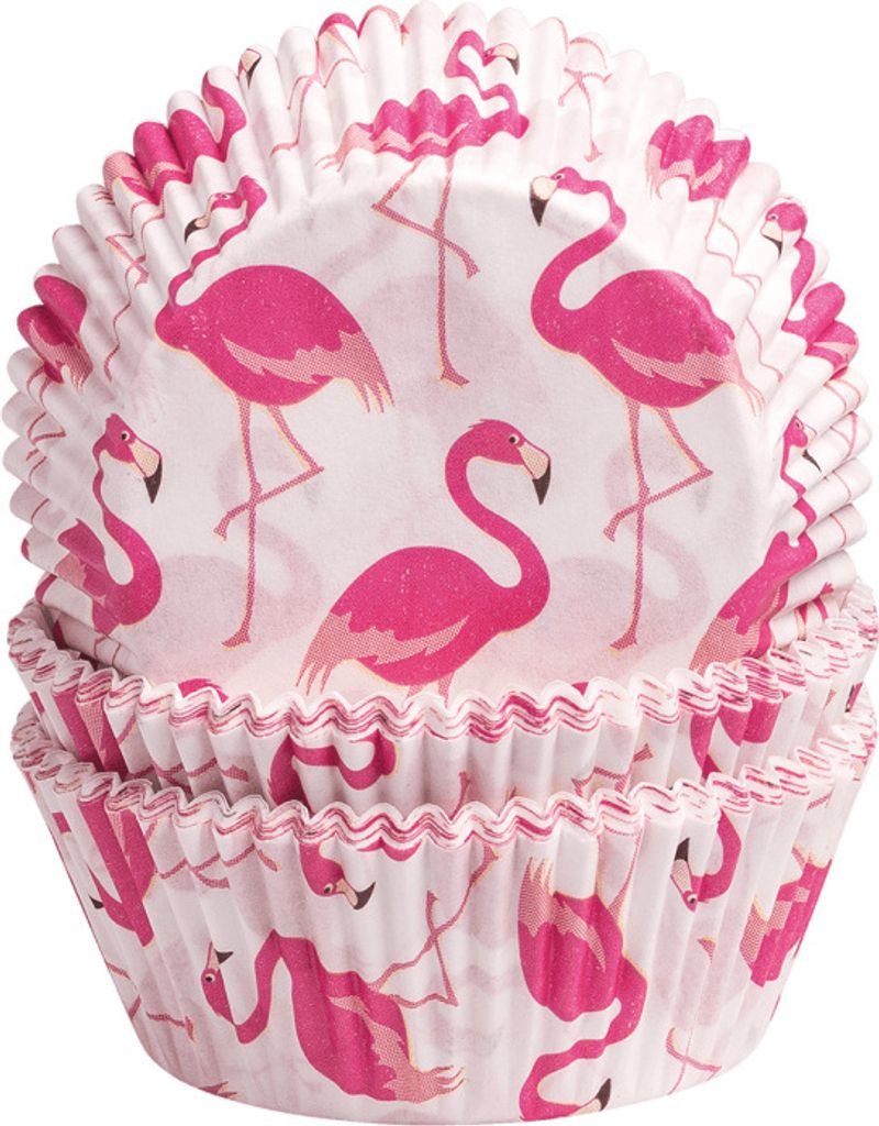 Demmler Muffinformen Flamingo - zum Dekorieren selbstgemachter Muffins - 60 Stück - aus Pergamentersatz