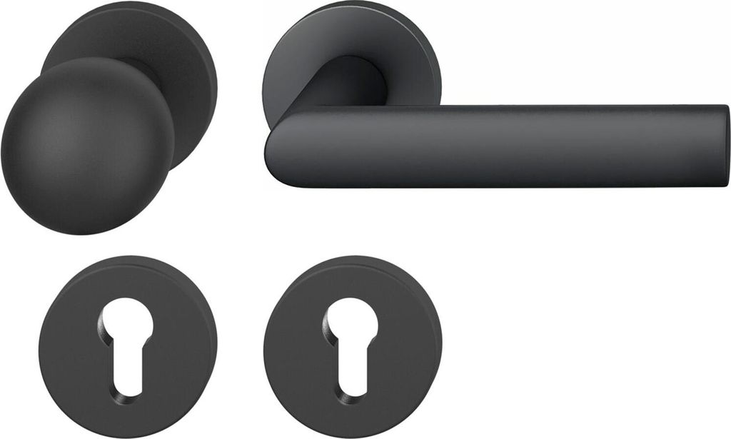 FSB Wechselgarnitur 12 1108 ASL auf Rosette PZ, Knopf drehbar, schwarz matt