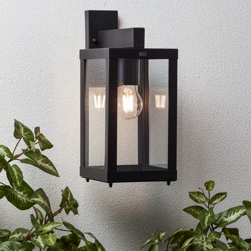 Applique extérieure pour entrée Gaia Brilliant Noir IP44 E27 60W