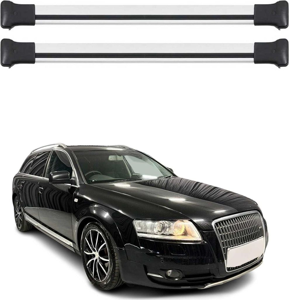 Dachträger Grundtäger für Audi A6 C6 Allroad 2006-2011 75kg Alu Silber 2 tlg